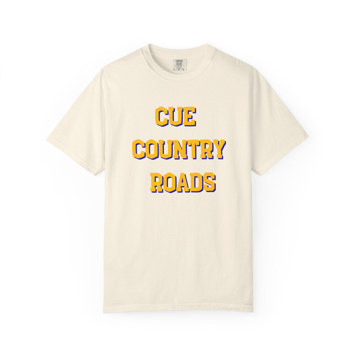 Cue Country Roads West Virginia Football Tee